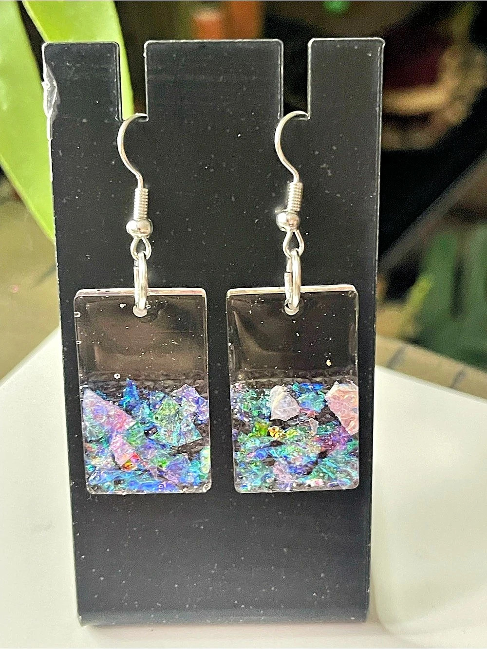 Multicolor Iridescent Drop Earrings
